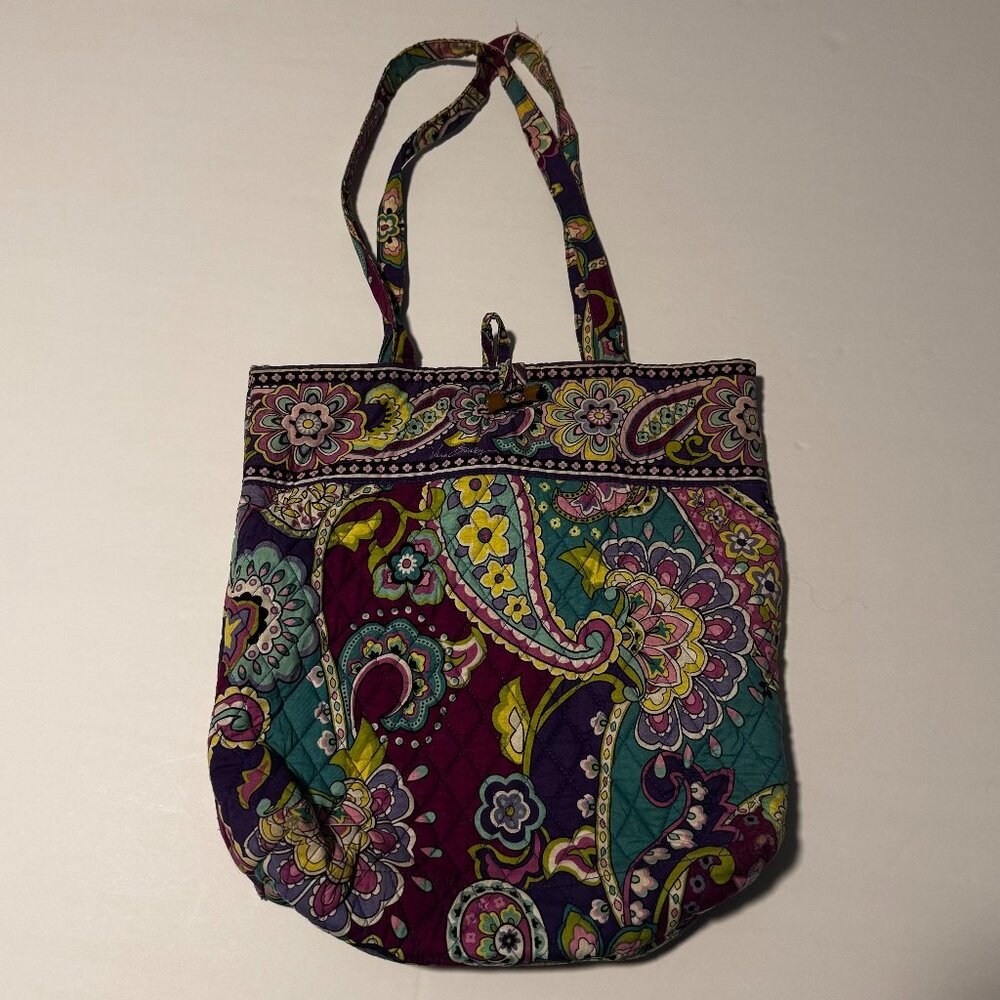 Vera Bradley Get Carried Away Tote Bag in Heather Paisley FLAW READ